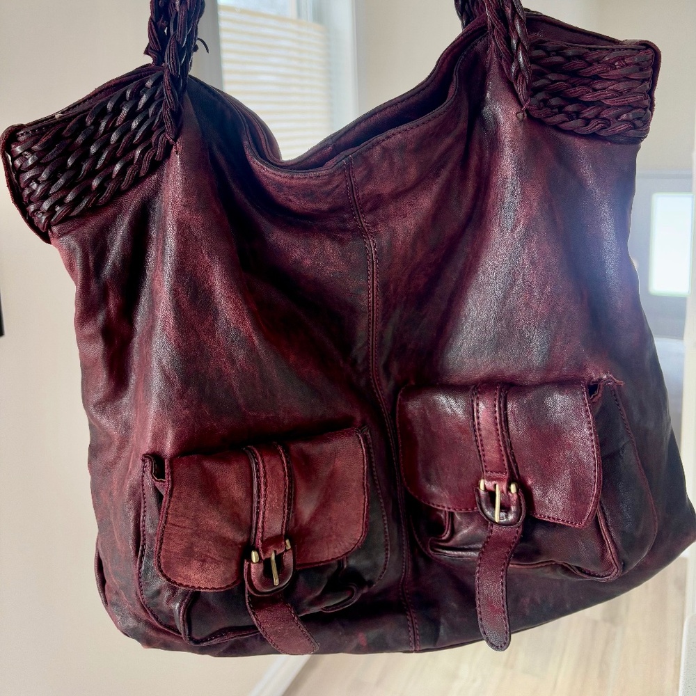 HOBO International Burgundy Leather Purse
